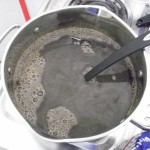 Mixture of water, molasses & sugar
