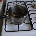 Pot with oil and marijuana Pot with oil and marijuana